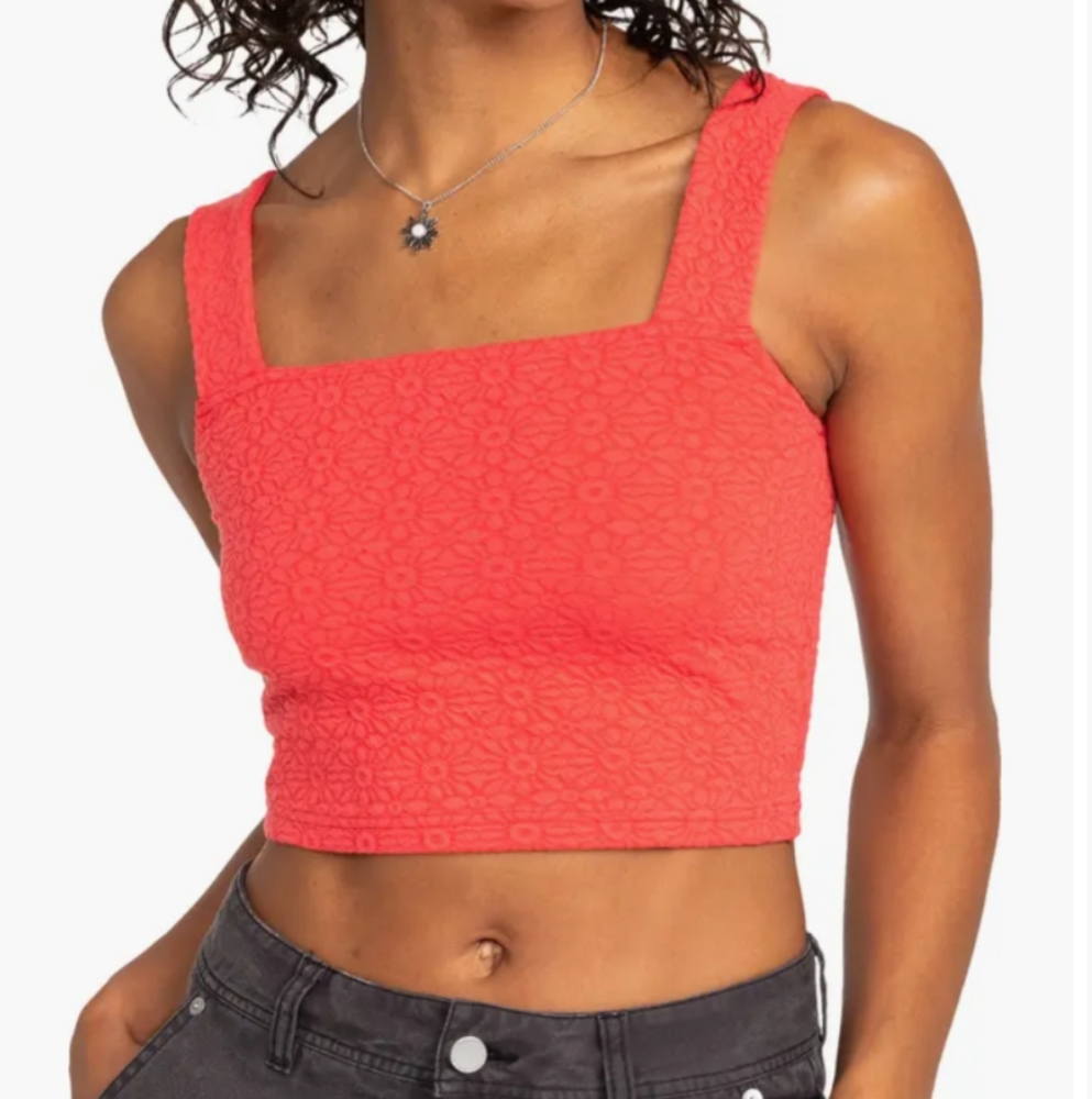 Roxy Floral Crop Tank Top L
